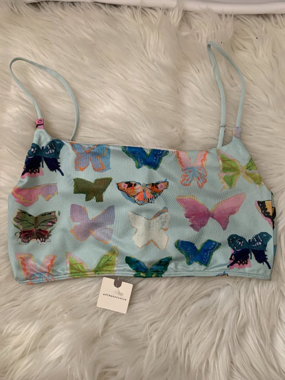 ANTHROPOLOGIE LYREBIRD X HOPE OLSON Butterfly Renna Square Neck Bra L/XL